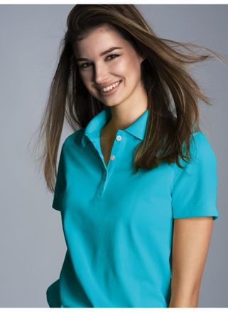 Trigema Poloshirt TRIGEMA TRIGEMA Poloshirt, Damen, Gr. XXL, blau (azur), 100% Baumwolle, Basic, Shirts Poloshirt