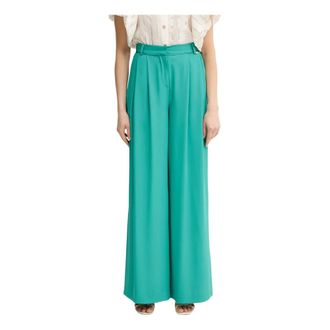 Fracomina Pantaloni a gamba larga con pinces - - Trousers - Donna - Verde - M
