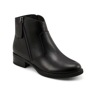 Easy Spirit Womens Easy Spirit Lacy Bootie Black Leather Side Zip Ankle Boots RHS7268