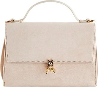 Patrizia Pepe Tassen, Dames, Beige, ONE Size, Leer, Minimal Fly Crossbody Tas