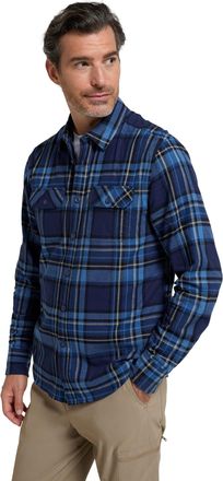 Mountain Warehouse Trace Mens Flannel Long Sleeve Shirt - Lightweight & Breathable Casual Checks Shirt in 100% Cotton with Buttoned Front Pockets - for Travel & Walking 