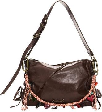 Desigual Medium Charm Strap Faux Leather Crossbody Bag in Dark Brown at Nordstrom