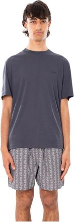 Lacoste Embroidered Signature T-Shirt - Heren - T-shirts - Grijs - L - Wol - Tops