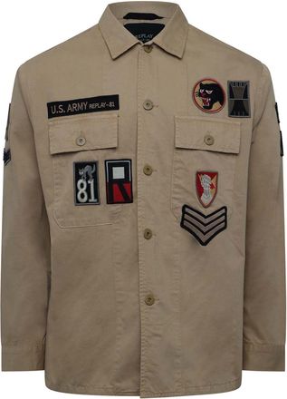 Replay Heren Replay Classic Overshirt in Beige