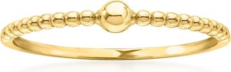 RS Pure by Ross-Simons 14kt Yellow Gold Beaded Ring With Ball