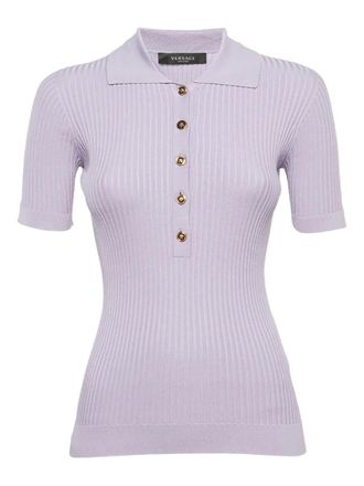 Versace Polo a coste - Viola