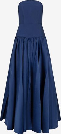 Roland Mouret Langes schulterfreies ausgestelltes Taftkleid mit kurvigem Ausschnitt