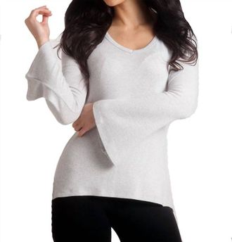 French Kyss Supersoft Bell Sleeve Top In Slate