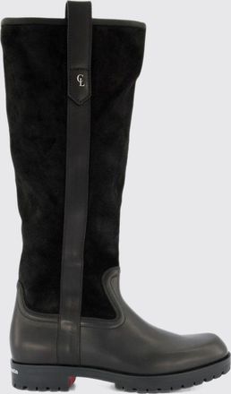 Christian Louboutin Stivali biker Slouch in pelle di vitello con suola dentellata