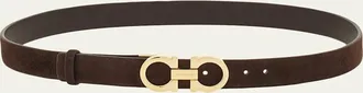 Ferragamo Donna Suede Double Gancini Belt