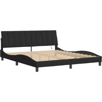 vidaXL Estructura De Cama Con Luces Led Terciopelo Negro 180x200 Cm Vidaxl