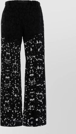Fendi high waist wide leg lace trousers