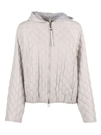 Duno Honeycomb Pattern Hooded Quilted Down Jacket