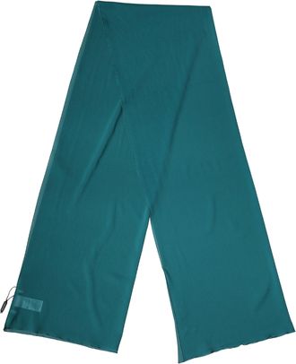 Dolce & Gabbana Womens Blue Green Silk Neck Wrap Shawl Stole 200cm X 64cm Scarf Elastane
