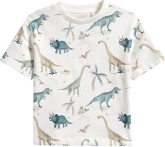 Next Kids Dinosaur Print Graphic T-Shirt in White at Nordstrom, Size 12-18M