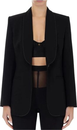 Elisabetta Franchi Blazers, female, Black, M, Polyester Dress Composition Gi09051E2 110
