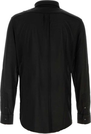 Dolce & Gabbana Mens Black Jersey Shirt Nero Exterior: Silk Camicie