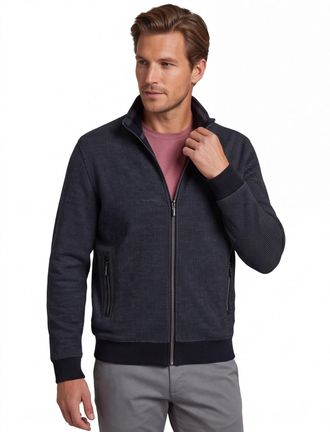Baileys navy effen vest katoen normale fit