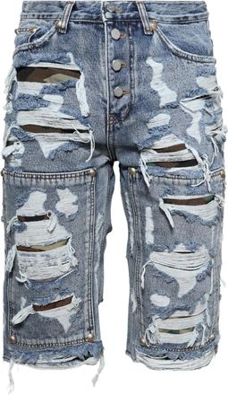 Thug Club Gerafelde shorts - Blauw