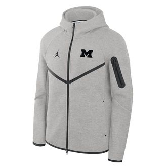 Nike Michigan Tech Fleece Nike Mens College Full-Zip Hooded Jacket in Grey | 05L4086NMWN-R3D
