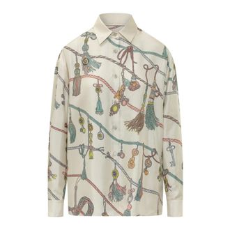 Versace Dames, Blouses & Shirts, Veelkleurig, Maat: L Zijde