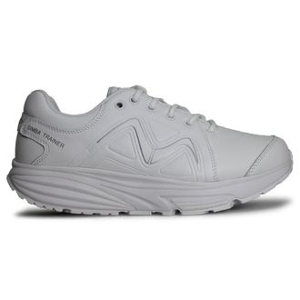 Mbt Simba Leather Womens Comfort Trainers - White Silver - Size:UK 4.5