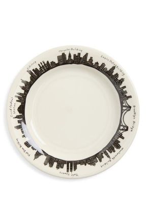 Fishs Eddy 212 Skyline Pattern Appetizer Plate in White/black at Nordstrom