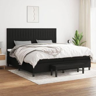 vidaXL Vidaxl - Cama Box Spring Con Colch&oacute;n Tela Negro 200x200 Cm