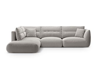 CXL by Christian Lacroix Sof&aacute; esquinero modular 7 plazas tejido estructural gris claro