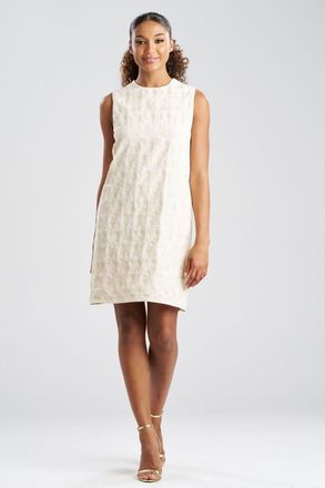 Natori Spiral Embroidery Sleeveless Shift Dress in Natural at Nordstrom, Size X-Small