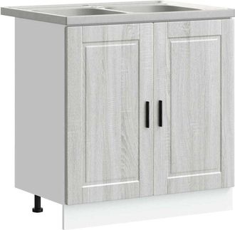 vidaXL Sink Base Cabinet Porto Grey 80 x 46 x 81.5 cm Engineered wood vidaXL