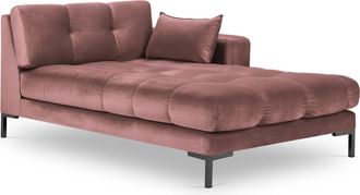 BLOOMINGLOFT Chaiselongue Mamaia Ii Samt mit Armlehne rechts