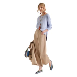 Maliparmi Wide Trousers, female, Beige, Size: XL Wide-Leg 5-Pocket Trousers