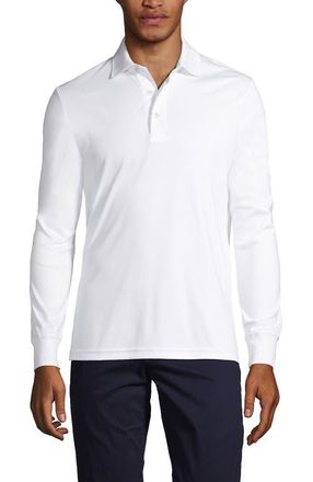 Lands End Long Sleeve Cotton Supima Polo Shirt in White at Nordstrom, Size Xx-Large
