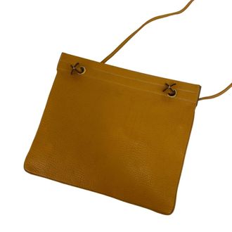 Herm&egrave;s Brown Fjord Leather Shoulder Bag Tote Bag (Pre-Owned)