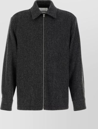 Jil Sander collared long sleeve wool blend tailored jacket