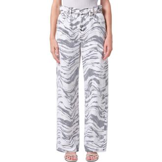 A Gold E Lyonne Print Wide Leg Jeans in Quiver Black at Nordstrom, Size 23