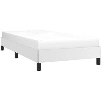vidaXL Estructura De Cama Sin Colch&oacute;n Cuero Sint&eacute;tico Blanco 90x200 Cm Vidaxl