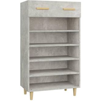 vidaXL Vidaxl - Shoe Cabinet Concrete Grey 60x35x105 cm Engineered Wood