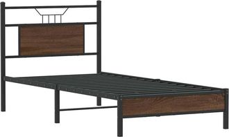 vidaXL Estructura de cama sin colchón madera marrón roble 75x190 cm Vidaxl