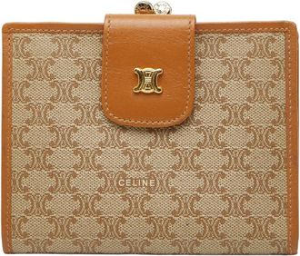 Celine Beige Brown Pvc Leather Wallet (Bi-Fold) (Pre-Owned)