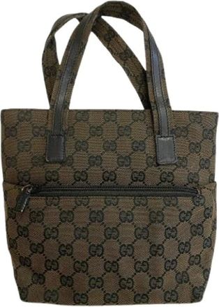 Gucci Pre-owned Tote Bags, female, Beige, Size: ONE SIZE Pre-owned Canvas Tote Bag