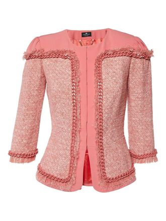 Elisabetta Franchi tweed panelled jacket - Pink