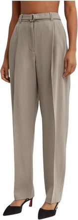 3.1 Phillip Lim Belted Woven Tapered Pants - Dames - Broeken - Grijs - S - Leer - Broeken