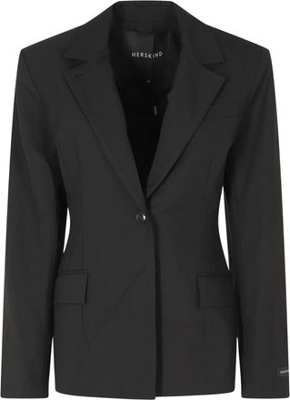Birgitte Herskind Blazer - Dames - Blazers - Zwart - XS - Leer - Jassen