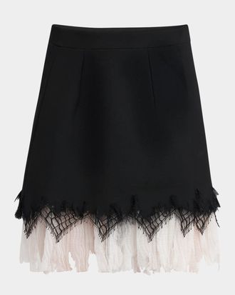 ミニスカート alexander mcqueen MINI SKIRT WITH RUCHES (688636_Q1AZN6068) Alexander McQueen Spring 2003 Red Cutout Leather Mini Skirt
