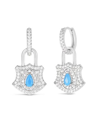 Sphera Milano Silver Cz Padlock Earrings