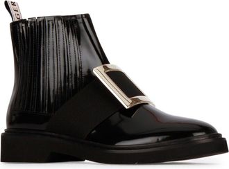 Roger Vivier Womens Rangers Boot Black Calfskin Col