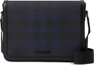 Burberry Alfred check-print messenger bag - men - Polyurethane/Cotton/Polyester - One Size - Blue