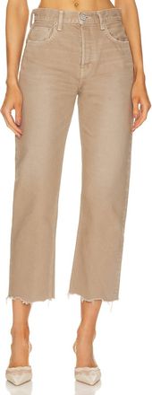 Moussy Herminie Wide Straight Jean In Light Brown